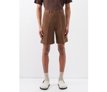High-rise Wool-gabardine Shorts