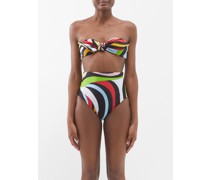 Marmo-print Bikini Top