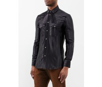Striped Silk-blend Satin Shirt