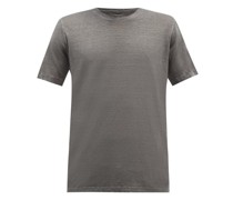 Crew-neck Linen-jersey T-shirt
