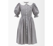 Peter Pan-collar Gingham-cotton Dress