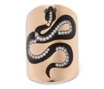 Snake Diamond, Tsavorite & 18kt Rose-gold Ring