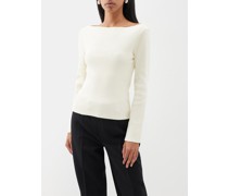 Ribbed-knit Cotton-blend Top
