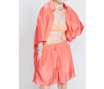 Elasticated-waist Sheer-silk Shorts