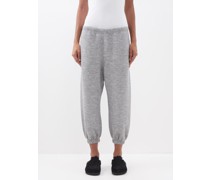 Cashmere-blend Cropped Track Pants