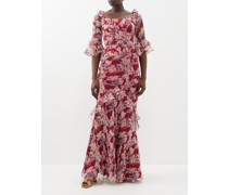 Tamara Floral-print Crinkled-silk Maxi Dress