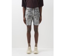Foiled Distressed Denim Shorts