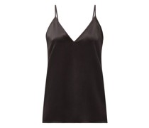 V-neck Silk-satin Cami Top