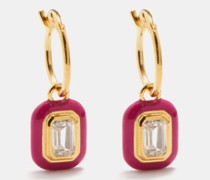 Enamel & 18kt Recycled Gold-vermeil Hoop Earrings