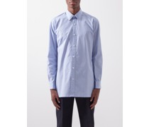 Slim-fit Striped Cotton-poplin Shirt