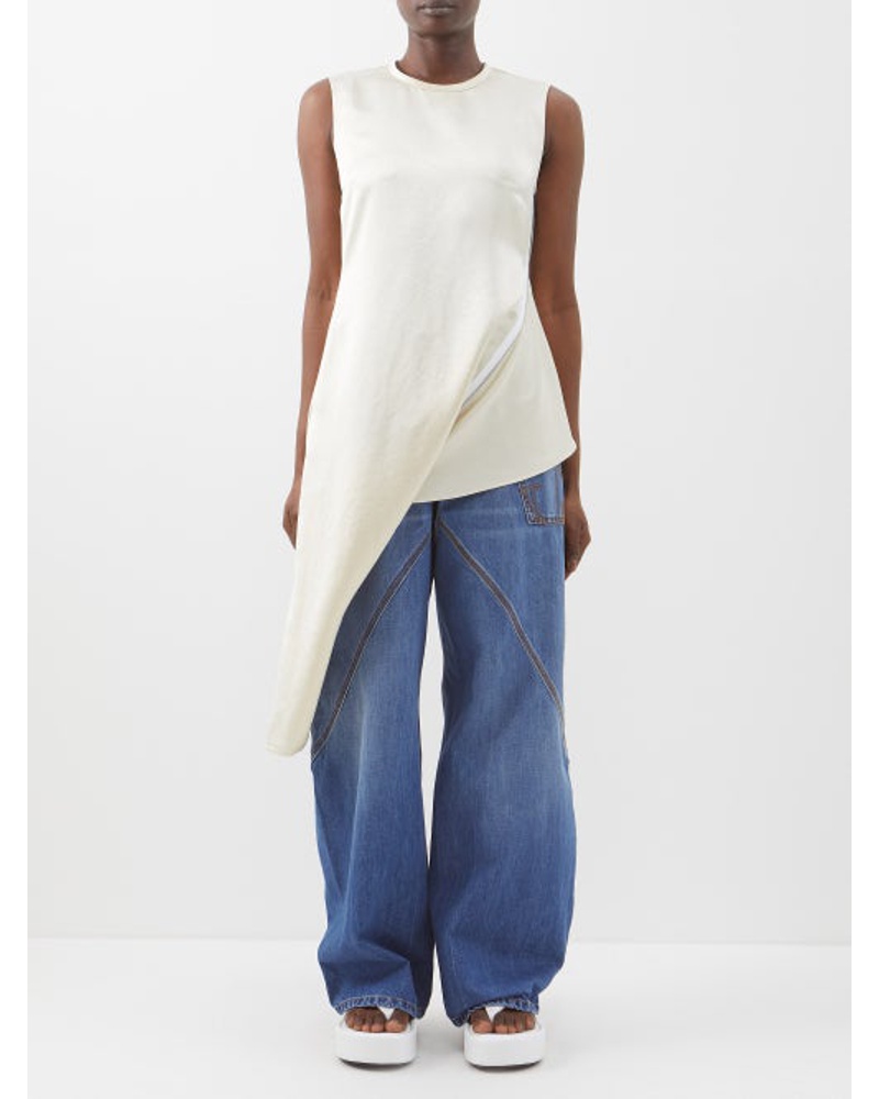 J.W.Anderson Damen Asymmetric Side-zip Draped Twill Tank Top