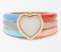 Funky Heart Opal & 14kt Gold Ring