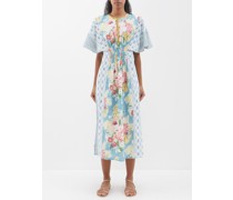 Clementine Printed Cotton-khadi Midi Dress