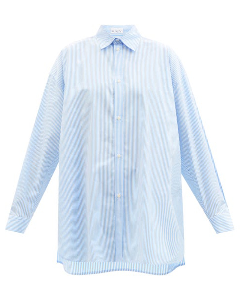 Raey Damen Organic-cotton Long-sleeved Striped Shirt