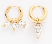 Mismatched Crystal & Gold-plated Earrings