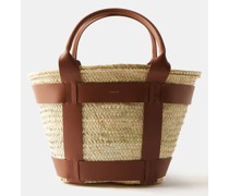 Santorini Maxi Leather-trim Basket Bag