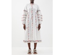 Alicia Embroidered Cotton-blend Shirt Dress