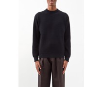 Dropped-shoulder Ribbed-wool Sweater