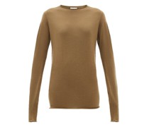 Raw-trim Merino-wool Crew-neck Sweater