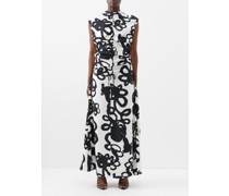Ivy-print Crepe Maxi Dress
