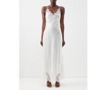 Silk Satin And Chantilly-lace Slip Dress