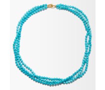 Triple-strand Turquoise & 18kt Gold Necklace