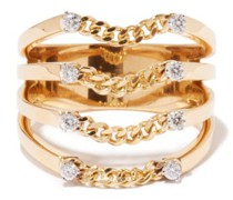 Unchain My Art Diamond & 18kt Gold Ring