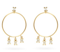 Baguette Diamond & 18kt Gold Hoop Earrings