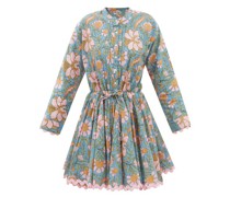 Floral-print Cotton-voile Mini Dress