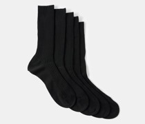 Pack Of Five Danvers Ribbed Cotton-blend Socks