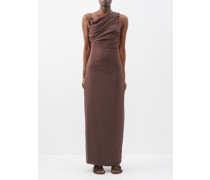 Asymmetric Cowl-neck Jersey Maxi Dress