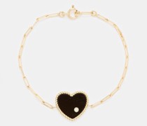 Heart Diamond, Onyx & 18kt Gold Bracelet