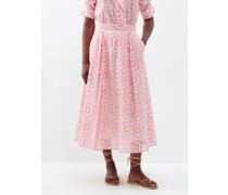 Wyona Floral-print Cotton-voile Skirt