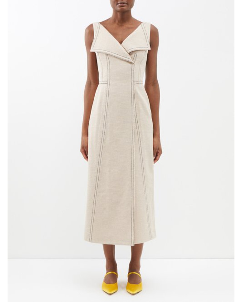 EMILIA WICKSTEAD Damen Athenais Top-stitched Denim Midi Dress EMILIA WICKSTEAD Damen Athenais Top-stitched Denim Midi Dress
