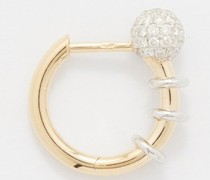 Punk Nano Ball Diamond & 14kt Gold Single Earring