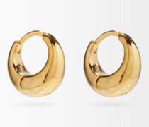 Mini Graduated 14kt Gold-vermeil Hoop Earrings