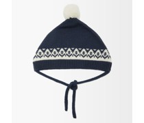 Geometric-jacquard Wool Bobble Hat