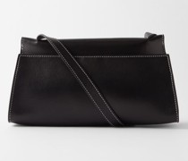 Papillon Topstiched Leather Shoulder Bag
