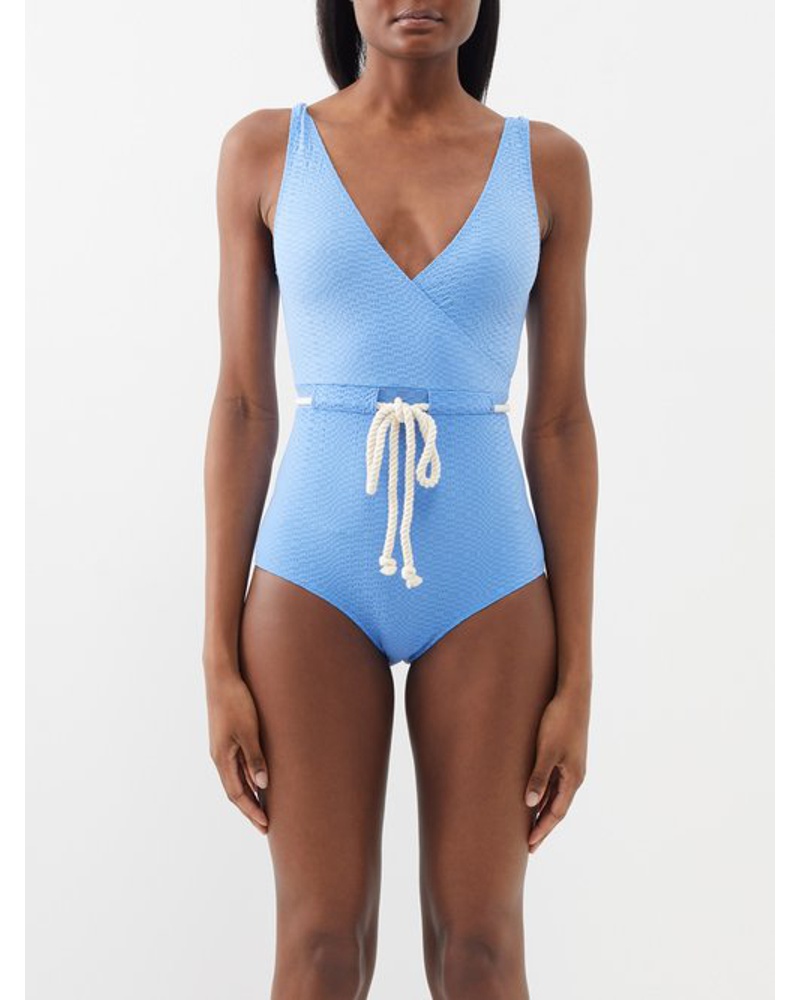 Lisa Marie Fernandez Damen Yasmin Rope-belt Seersucker Swimsuit