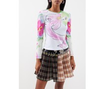 Sexy Mermaid-print Jersey Long-sleeved T-shirt