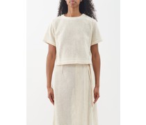 Citrine Cotton-crochet T-shirt