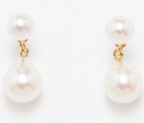 Drop Pearl & 14kt Gold Earrings