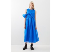 Sidney Asymmetric Silk-organza Midi Dress