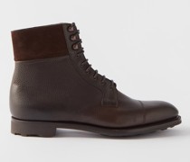 Shetland Suede-trimmed Leather Boots