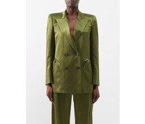 Sexy Fish Double-breasted Satin Blazer