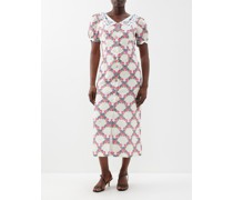 Blanca Shell-print Linen Midi Dress