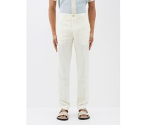 Linen Slim-leg Trousers