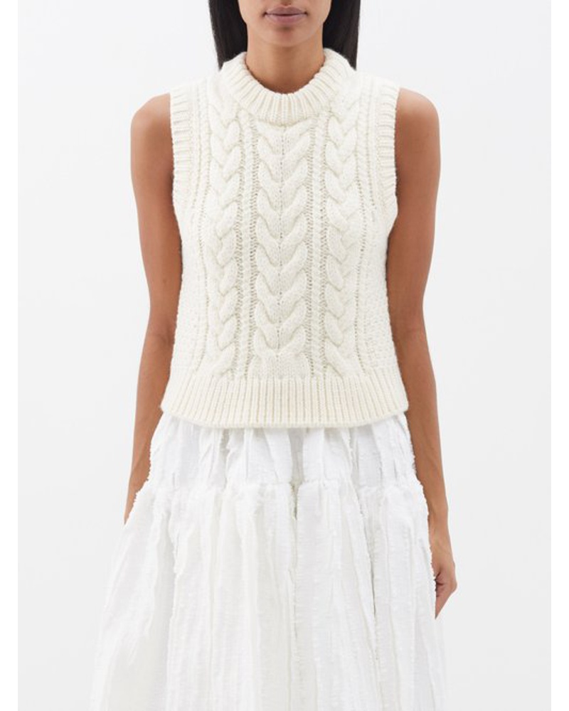 Cecilie Bahnsen Damen Hannah Cable-knit Wool-blend Sweater Vest