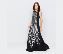Bead Print Silk-satin Maxi Dress