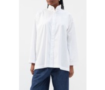 Stand-collar Cotton-poplin Shirt